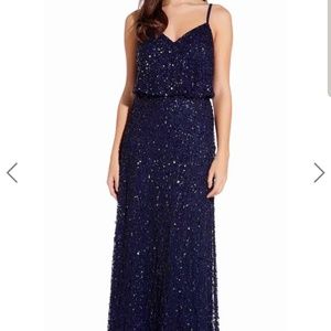 Adrianna Papell Navy Sequin Gown